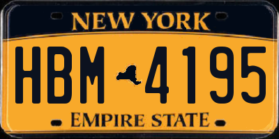 NY license plate HBM4195