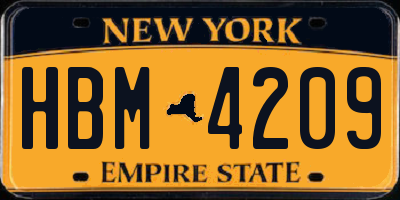 NY license plate HBM4209