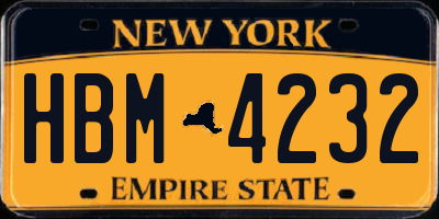NY license plate HBM4232