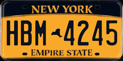 NY license plate HBM4245