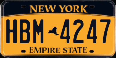 NY license plate HBM4247