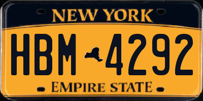 NY license plate HBM4292