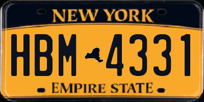 NY license plate HBM4331