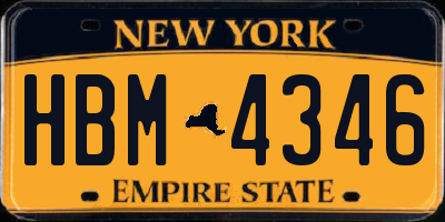 NY license plate HBM4346