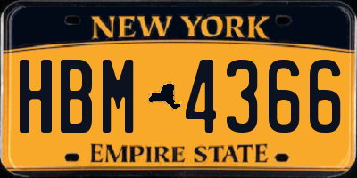 NY license plate HBM4366