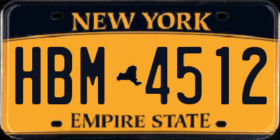 NY license plate HBM4512