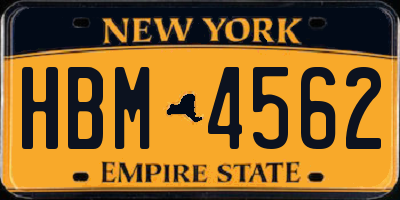NY license plate HBM4562