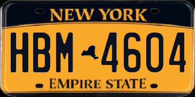 NY license plate HBM4604