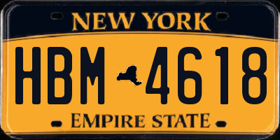 NY license plate HBM4618