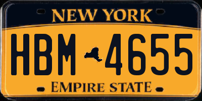 NY license plate HBM4655