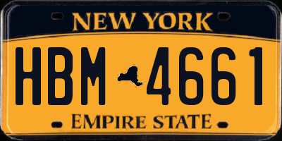 NY license plate HBM4661