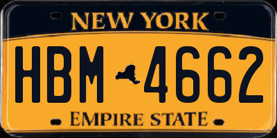 NY license plate HBM4662