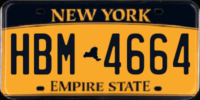 NY license plate HBM4664