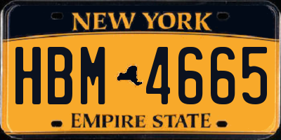 NY license plate HBM4665