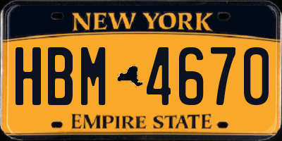 NY license plate HBM4670