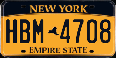 NY license plate HBM4708