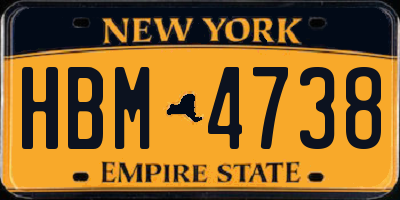 NY license plate HBM4738