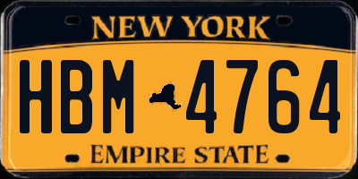 NY license plate HBM4764