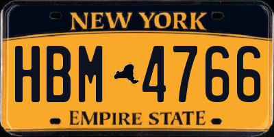 NY license plate HBM4766