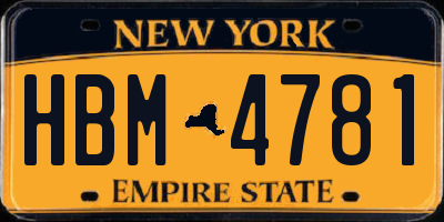 NY license plate HBM4781