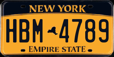 NY license plate HBM4789