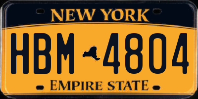 NY license plate HBM4804