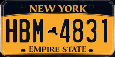 NY license plate HBM4831