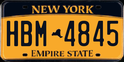 NY license plate HBM4845