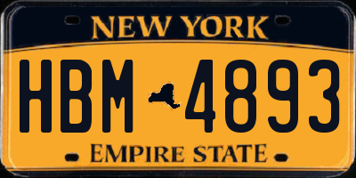 NY license plate HBM4893