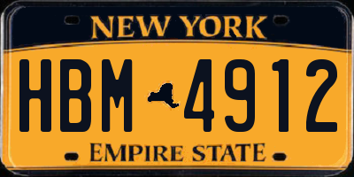 NY license plate HBM4912