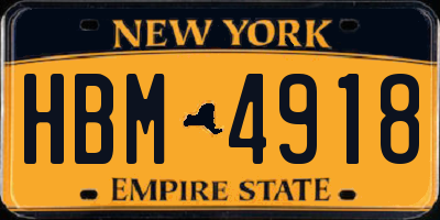 NY license plate HBM4918