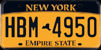 NY license plate HBM4950