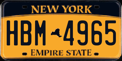 NY license plate HBM4965