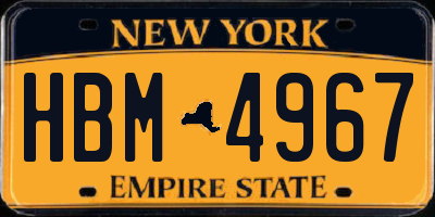NY license plate HBM4967