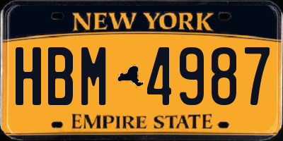 NY license plate HBM4987