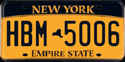 NY license plate HBM5006