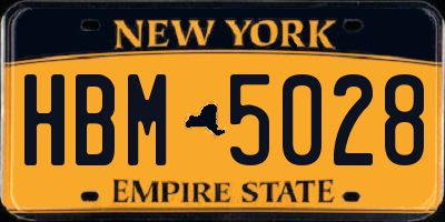 NY license plate HBM5028