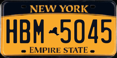 NY license plate HBM5045