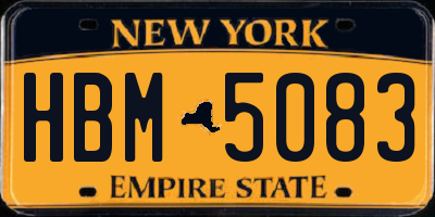 NY license plate HBM5083