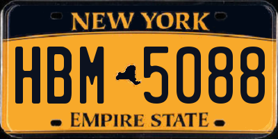 NY license plate HBM5088