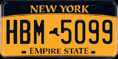 NY license plate HBM5099