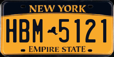 NY license plate HBM5121
