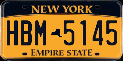 NY license plate HBM5145