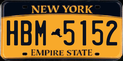 NY license plate HBM5152