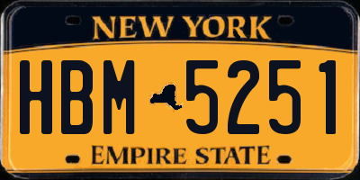 NY license plate HBM5251