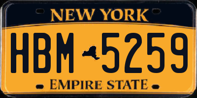 NY license plate HBM5259