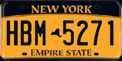 NY license plate HBM5271