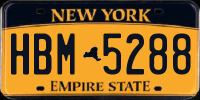 NY license plate HBM5288