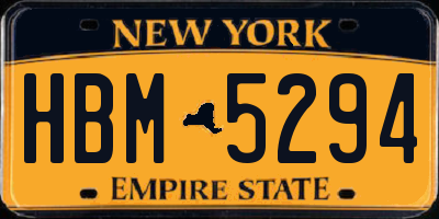 NY license plate HBM5294