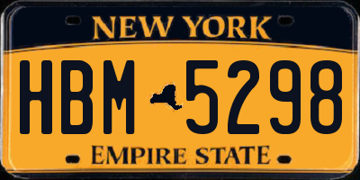 NY license plate HBM5298